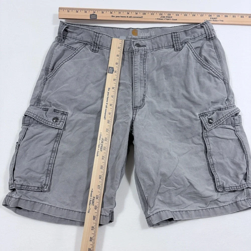 Carhartt Men's Relaxed Fit Dark Grey Heavyweight Cargo Shorts Size 38 Utility